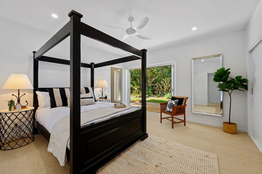 Master suite, four poster bed, ensuite and leafy outlook