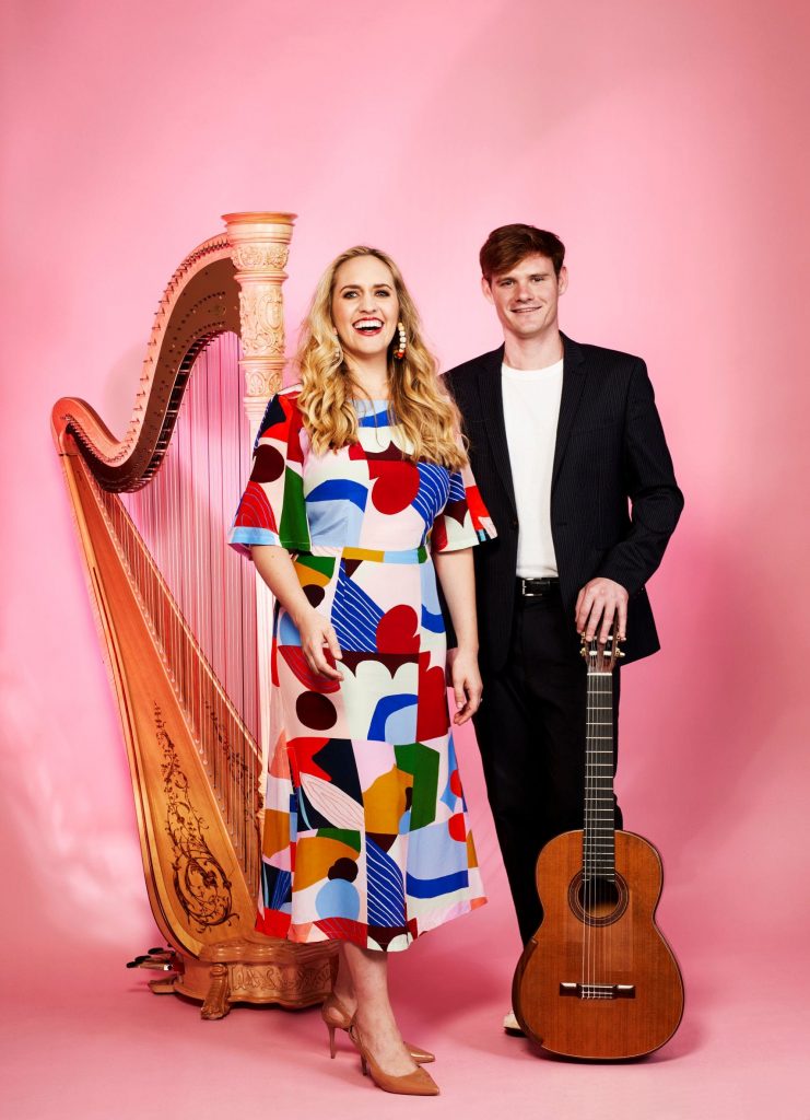 Harpist Emily Granger and guitarist Andrew  Blanch perform Suite mágica for Music in the Regions