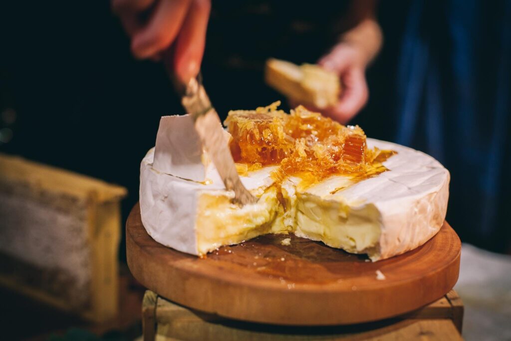Brie with honeycomb
