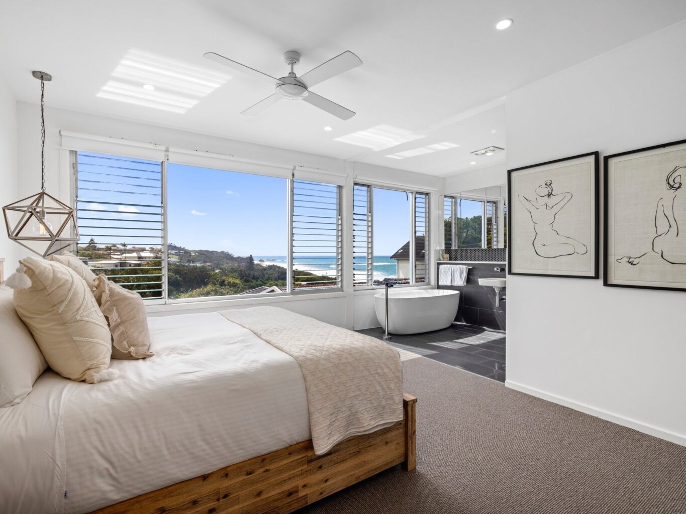 Main bedroom with ensuite and ocean views