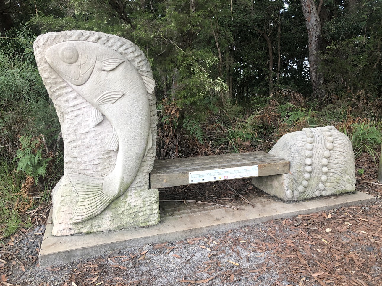 Stone Fish Sculpture On Coffs Creek Walk