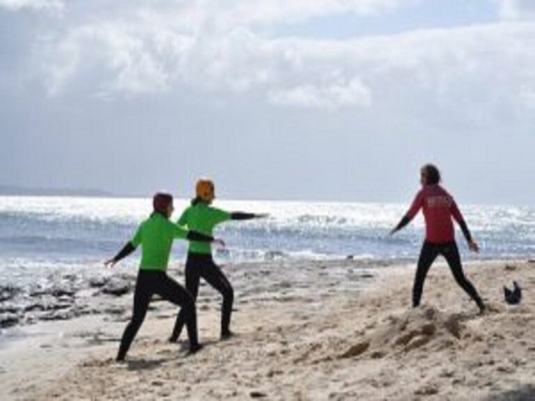 East Coast Surf School - learning on the sand with boards