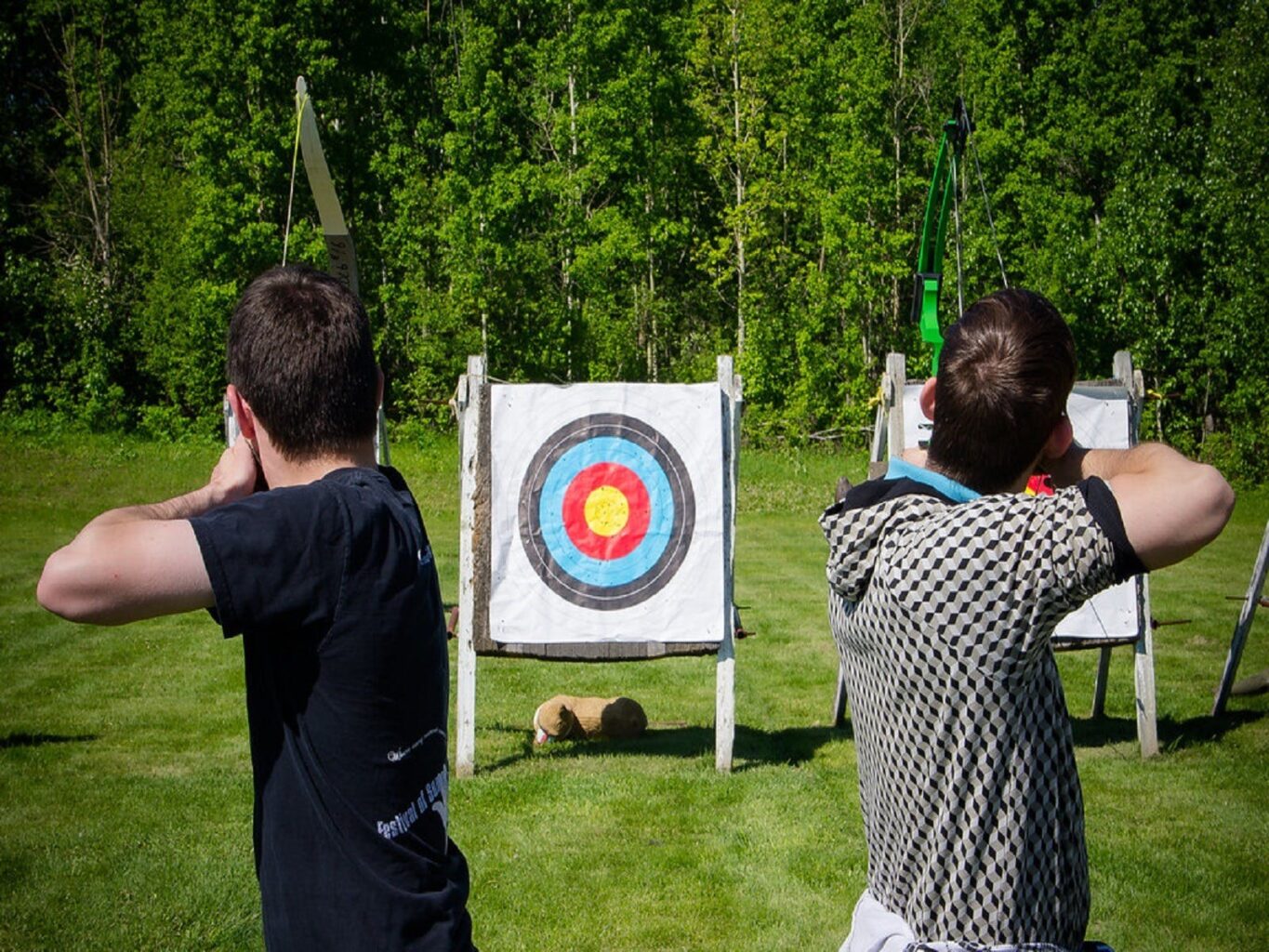 Hitting target with arrows